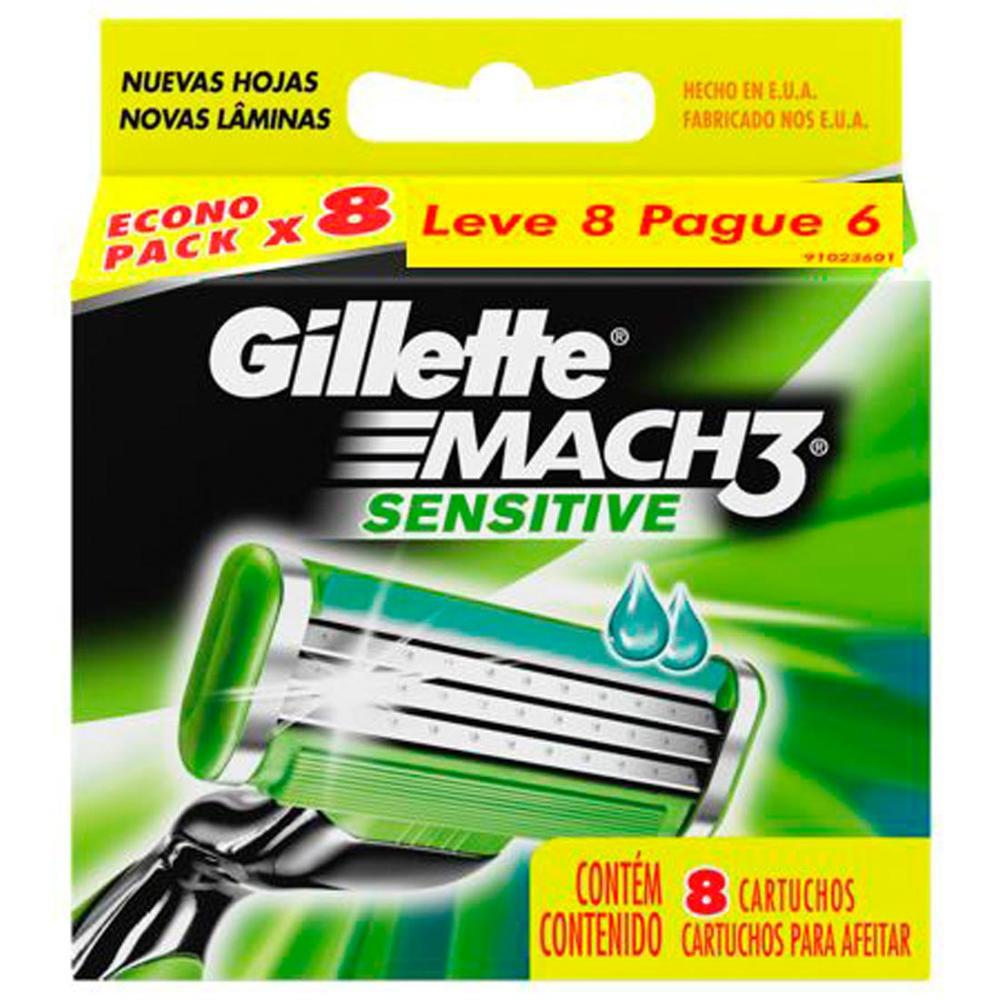Carga Para Aparelho De Barbear Gillette Mach3 Sensitive - 8 Unidades é bom? Vale a pena?
