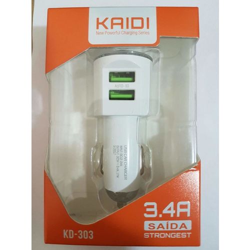 Carregador Veicular 3.4a com 2 Entradas USB - Kaidi Kd-303 é bom? Vale a pena?