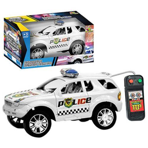Carro Policia Preto/Branco com Controle Remoto com Fio a Pilha na Caixa é bom? Vale a pena?