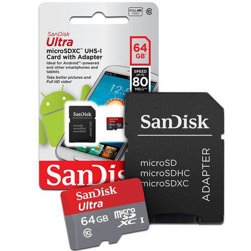 Cartão de Memoria 64gb Micro Sd Cl10 80mb/s SDSQUNC Sandisk é bom? Vale a pena?