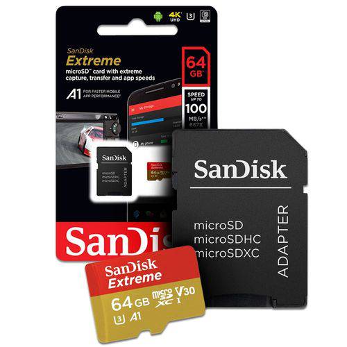 Cartão de Memoria 64gb Micro Sd com Adapt Cl10 100mb/s Sdsqxaf-064g Sandisk Extreme é bom? Vale a pena?