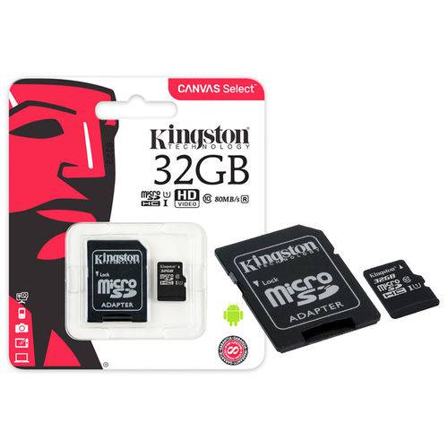 Cartao de Memoria Classe 10 Kingston Sdcs/32GB Micro Sdhc 32GB 80R/10W Uhs-I U1 Canvas Select é bom? Vale a pena?