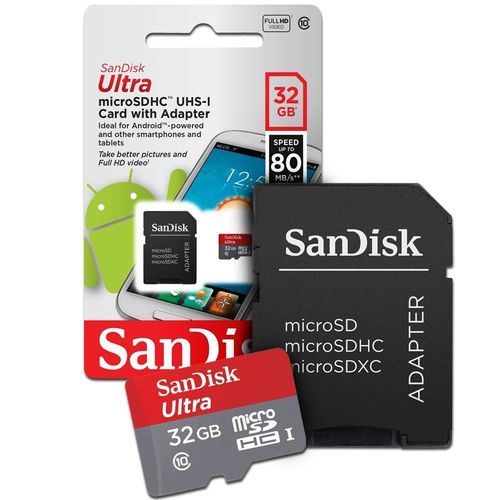 Cartão de Memória SanDisk 32Gb MicroSD C/ Adaptador, SDSQUNC-032G, Classe 10, Ultra 80Mb/s é bom? Vale a pena?