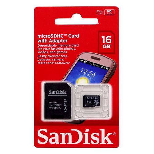 Cartão de Memória Sandisk Micro Sd 16 Gb + Adaptador é bom? Vale a pena?