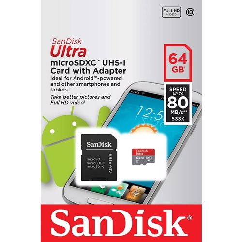 Cartão Micro Sd Ultra Classe 10 64gb com Adaptador - Sandisk é bom? Vale a pena?
