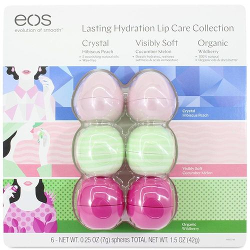 Cartela com 6 Eos Lip Balm Crystal - Organic- Visibly Soft - Protetor Labial 100% Natural é bom? Vale a pena?