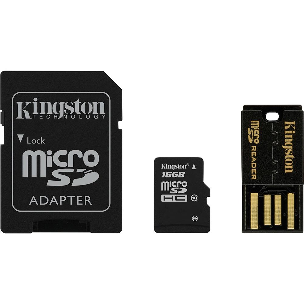 Cartão de Memória Kingston 16GB Mobility + MicroSDHC com Adaptador SD + Leitor USB (Classe 10) é bom? Vale a pena?