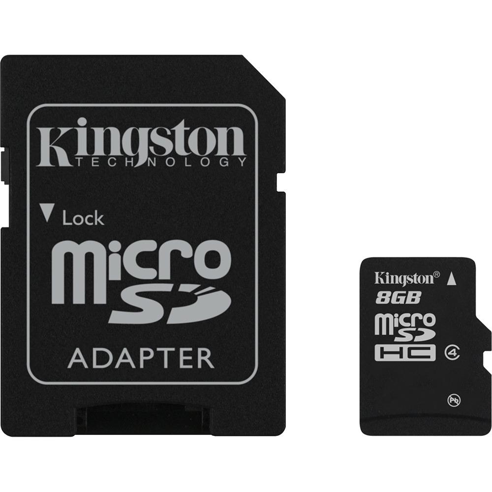Cartão de Memória MicroSDHC 8GB Classe 4 com Adaptador SD - Kingston é bom? Vale a pena?