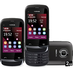 Celular Nokia C2-02, GSM, Preto, Display Touchscreen de 2,6", Câmera 2.0 MP, Acesso as Redes Sociais, Bluetooth, Rádio FM, MP3 Player, Cartão de 2GB é bom? Vale a pena?