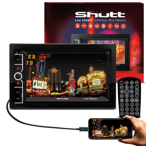 Central Multimídia Shutt Las Vegas 6.5" 2 Din Bluetooth Hdmi Touch Usb Sd Mp3 Espelhamento Streaming é bom? Vale a pena?