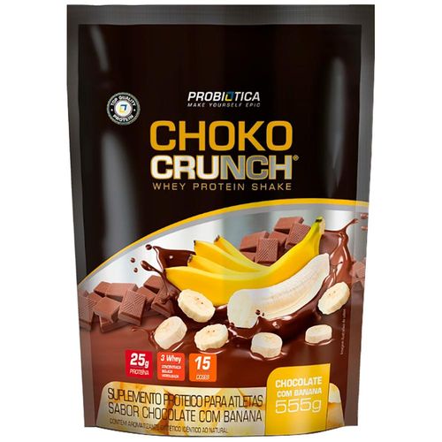 Choko Crunch Whey Protein Shake - 555g - Probiótica - Chocolate com Banana é bom? Vale a pena?