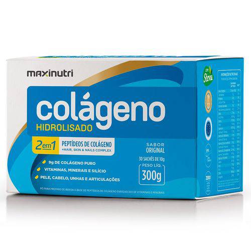 Colágeno Hidrolisado 2 em 1 Maxinutri 300g - 30 Sachês de 10g - Sabor Original é bom? Vale a pena?