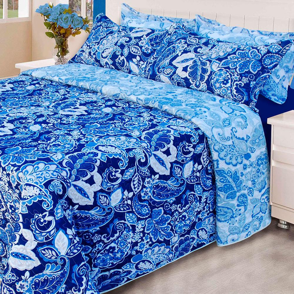 Colcha Casal Boutis Agatha Azul com 2 Porta Travesseiros - Casa & Conforto é bom? Vale a pena?