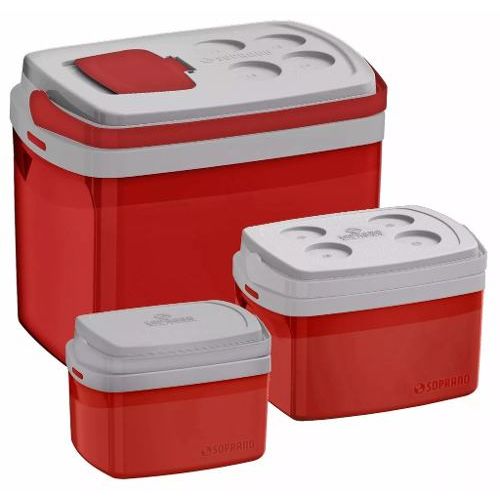 Combo 3 Caixa Térmica 32, 12, 5 L Vermelho Cooler - Soprano é bom? Vale a pena?