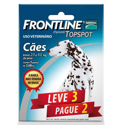 Combo Leve 3 Pague 2 - Frontline Topspot para Cães de 20 a 40kg é bom? Vale a pena?