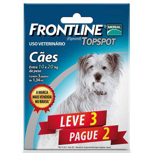 Combo Leve 3 Pague 2 - Frontline Topspot para Cães de 10 a 20kg é bom? Vale a pena?