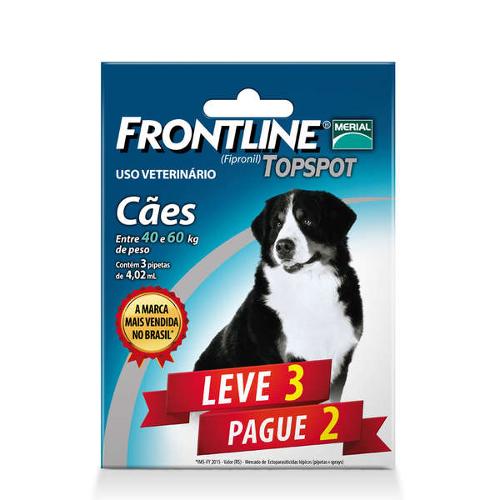 Combo Leve 3 Pague 2 - Frontline Topspot para Cães de 40 a 60kg é bom? Vale a pena?