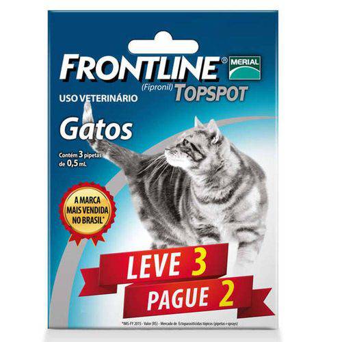 Combo Leve 3 Pague 2 - Frontline Topspot para Gatos é bom? Vale a pena?
