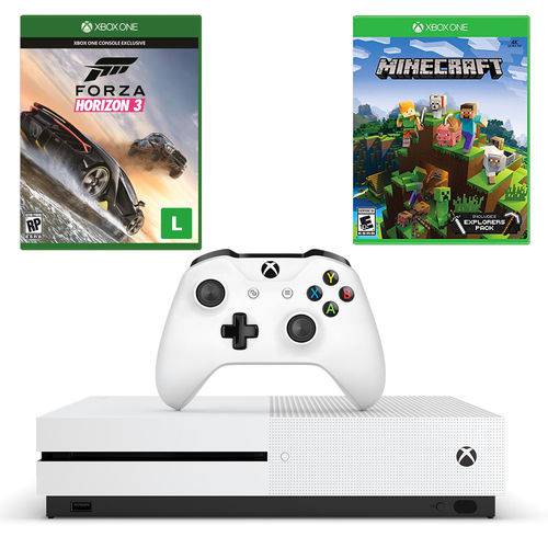 Combo Xbox One S 500GB + Forza Horizon 3 + Minecraft Explorers Pack é bom? Vale a pena?