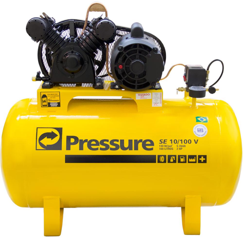 Compressor De Ar Monofásico 10 Pés 100 Litros 110/220v-Pressure-Se10/100v é bom? Vale a pena?