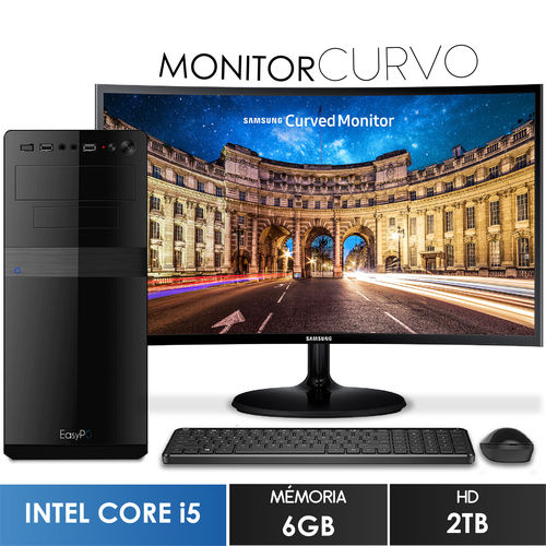 Computador com Monitor Curvo Samsung 24" Intel Core I5 6gb Hd 2tb Wifi Mouse e Teclado Sem Fio Easypc Screen é bom? Vale a pena?