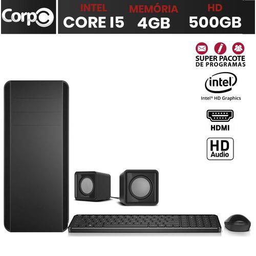 Computador Desktop CorpC Line Intel Core I5 3.3Ghz 4GB HD 500GB HDMI Full HD Mouse Teclado Caixa de Som é bom? Vale a pena?