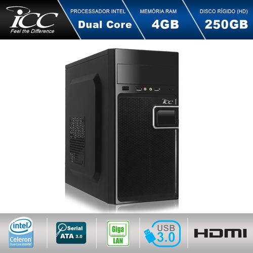 Computador Desktop ICC IV1840-2S Intel Dual Core J1800 2.41ghz 4gb Ddr3 HD 250gb HDMI USB 3.0 é bom? Vale a pena?