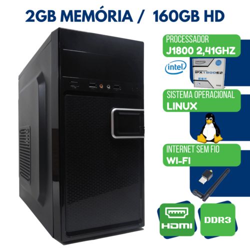 Computador Desktop Intel J1800 2.41 2gb Ddr3 HD 160gb HDMI é bom? Vale a pena?
