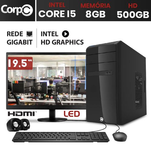 Computador Desktop + Monitor LED 19 CorpC Line Intel Core I5 3.2Ghz 8GB HD 500GB com Mouse Teclado e Caixa de Som é bom? Vale a pena?