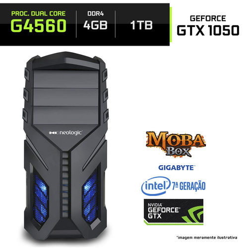 Computador Gamer Neologic Moba Box Dual Core G4560 7ª Geração 4GB (Gtx 1050 2GB) 1TB é bom? Vale a pena?