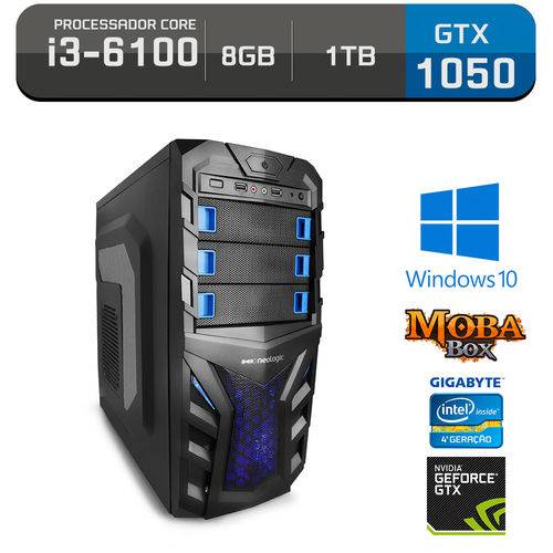 Computador Gamer Neologic Moba Box NLI60023 Intel Core I3-6100 8GB (Gtx 1050 2GB) 1TB Windows 10 é bom? Vale a pena?