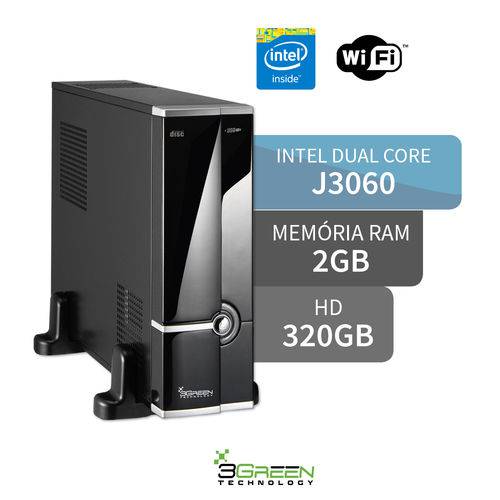 Computador 3green Slim Intel Dual Core J3060 2gb 320gb Wifi Hdmi Usb 3.0 é bom? Vale a pena?