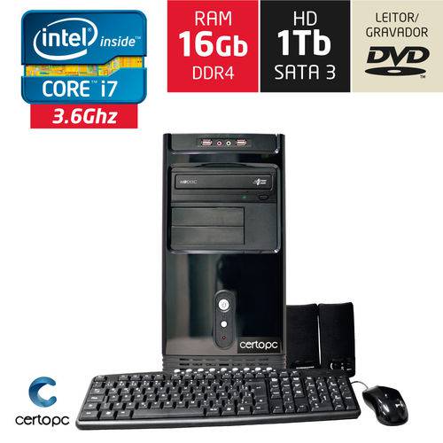 Computador Intel Core I7 16gb Hd 1tb Dvd Certo Pc Desempenho 919 é bom? Vale a pena?