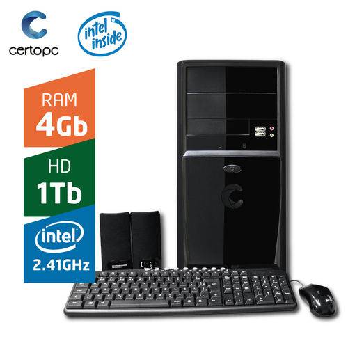 Computador Intel Dual Core 2.41GHz 4GB HD 1TB Certo PC FIT 1027 é bom? Vale a pena?