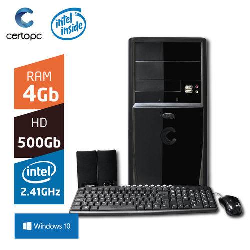 Computador Intel Dual Core 2.41GHz 4GB HD 500GB com Windows 10 Certo PC Fit 007 é bom? Vale a pena?