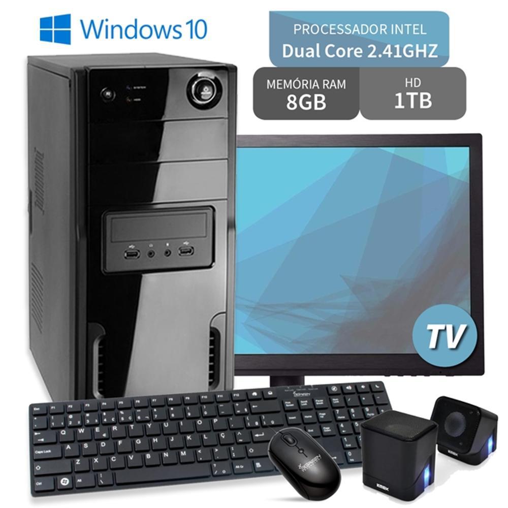 Computador Intel Dual Core 8gb Hd 1tb Monitor Led 18,5 Windows 10 Tv 3green Triumph Business Desktop é bom? Vale a pena?