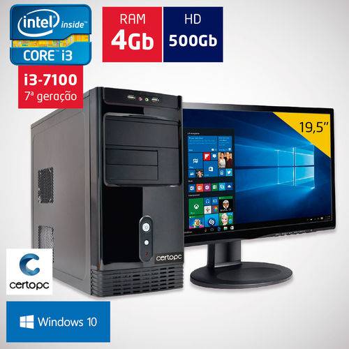 Computador + Monitor 19,5’’ Intel Core I3 7ª Geração 4gb Hd 500gb com Windows 10 Certo Pc Smart 015 é bom? Vale a pena?