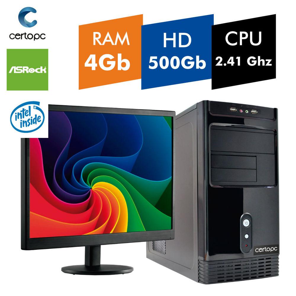 Computador + Monitor Intel Dual Core 2.41ghz 4gb Hd500gb Certo Pc Fit 009 é bom? Vale a pena?