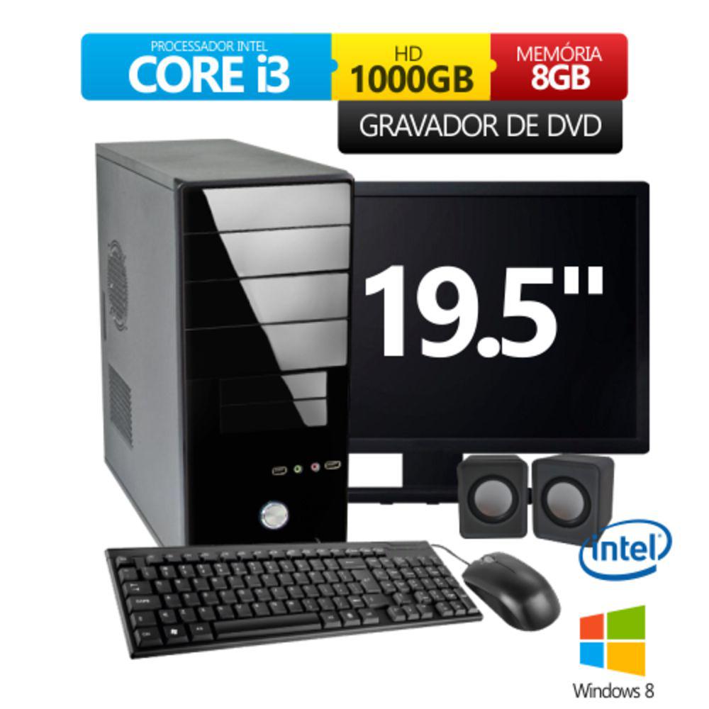 Computador Premium Business Intel Core I3 8gb 1 Tb Dvd Com Windows 8 + Monitor Led 19,5 + Kit é bom? Vale a pena?