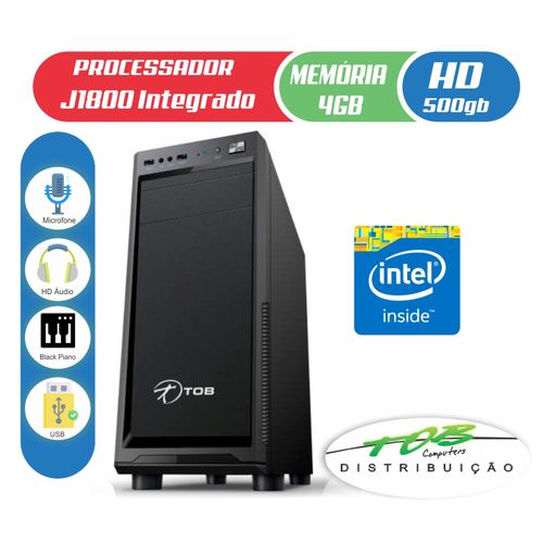 Computador TOB Home com Intel Celeron J1800 HD 500GB 4GB de Memória Gabinete Preto é bom? Vale a pena?