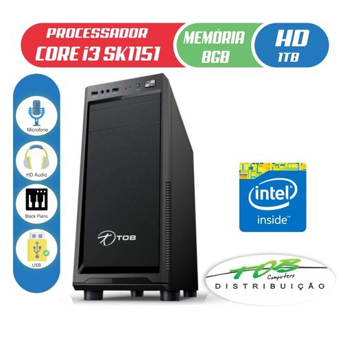 Computador TOB New Business Plus com Intel Core I3 SK1151 HD 1TB 8GB de Memória Gabinete Preto é bom? Vale a pena?