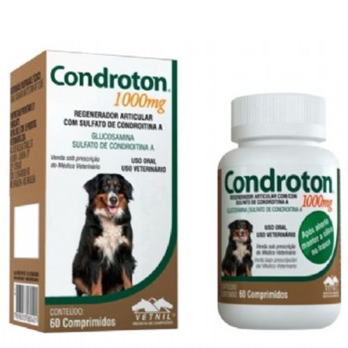 Condroton 60 Comprimidos 10 a 25 Kg Vetnil - 1000 Mg é bom? Vale a pena?