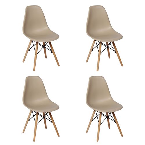 Conjunto 4 Cadeiras Charles Eames Eiffel Wood Base Madeira - Magazine Decor - Nude é bom? Vale a pena?