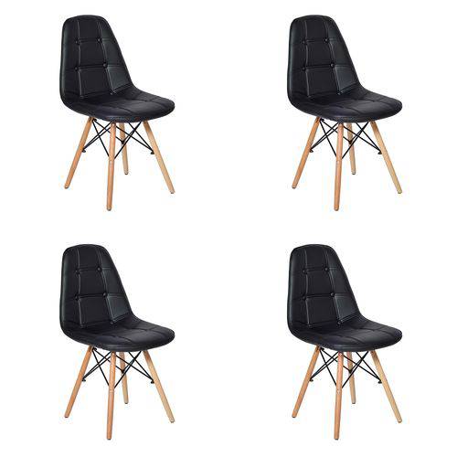 Conjunto 4 Cadeiras Dkr Charles Eames Wood Estofada Botonê - Preta é bom? Vale a pena?
