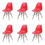 Conjunto 6 Cadeiras Dkr Eames Polipropileno Base Eiffel Madeira Vermelha Inovakasa é bom? Vale a pena?