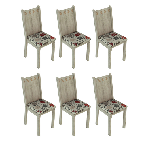 Conjunto 6 Cadeiras Lucy Madesa Acácia/ Floral Hibiscos é bom? Vale a pena?