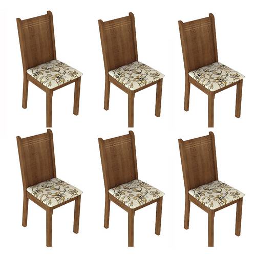 Conjunto 6 Cadeiras Lucy Madesa Rustic / Lírio Bege é bom? Vale a pena?
