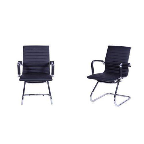 Conjunto com 2 Cadeiras Office Esteirinha Charles Eames Pu Fixa Preta é bom? Vale a pena?