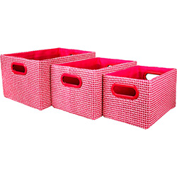 Conjunto de Caixas Organizadoras C/ Alça Conthey 3 Unidades - Rosa é bom? Vale a pena?