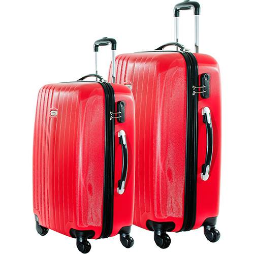 Conjunto de Malas 2 Peças (M e G) Vermelha em ABS e Cadeado Embutido - Travel Max é bom? Vale a pena?